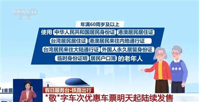 12306“敬”字车次上线 老年